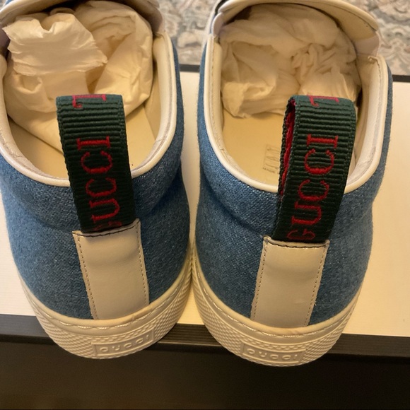 New GUCCI Kura Denim Slip On Sneakers Mens Sz 8 - Picture 9 of 13